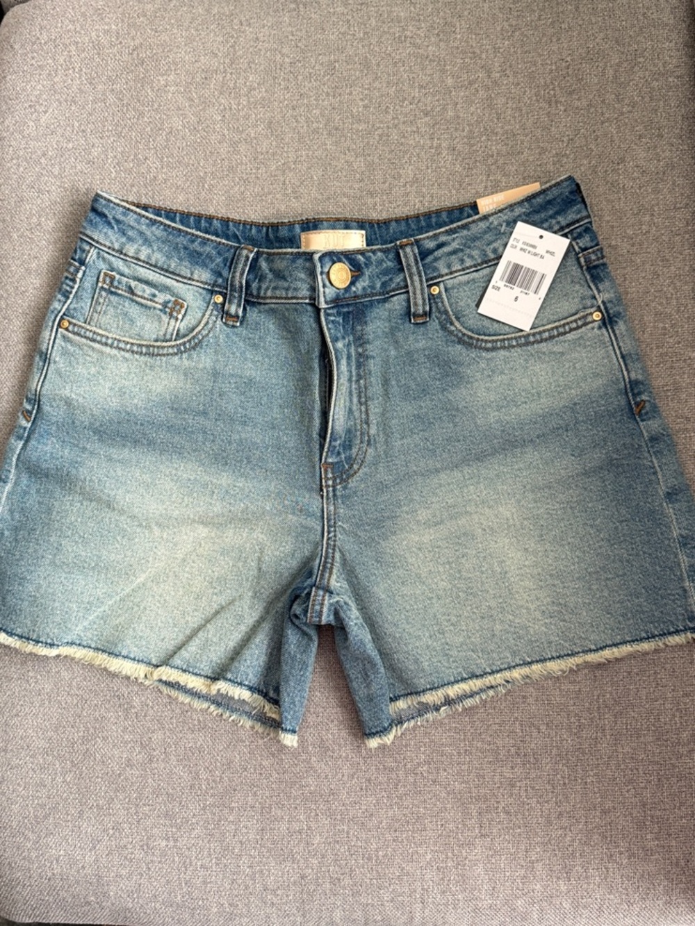 Kut from the Kloth Jane High Rise Long Denim Cutoff Shorts